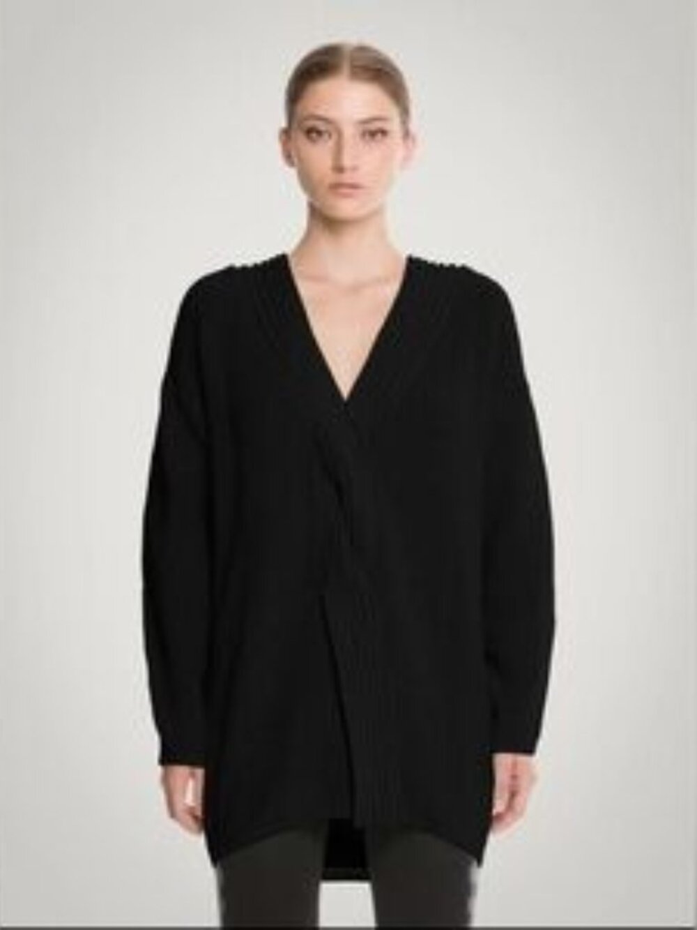 Wolford Braid Knit Merino Wool Top Black Size S NWT